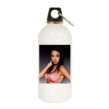 Angelina Jolie White Water Bottle With Carabiner