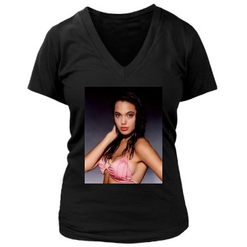 Angelina Jolie Women's Deep V-Neck TShirt