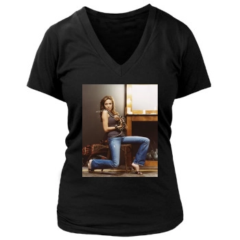 Angelina Jolie Women's Deep V-Neck TShirt