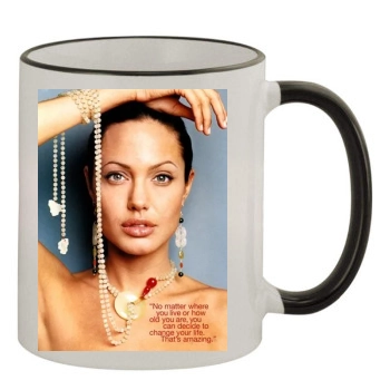 Angelina Jolie 11oz Colored Rim & Handle Mug