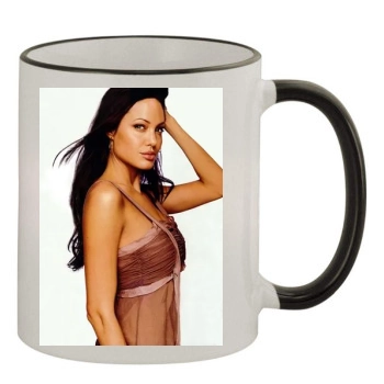 Angelina Jolie 11oz Colored Rim & Handle Mug