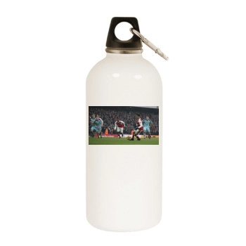 FC Arsenal White Water Bottle With Carabiner