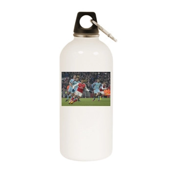 FC Arsenal White Water Bottle With Carabiner