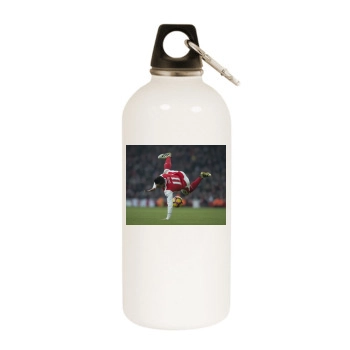 FC Arsenal White Water Bottle With Carabiner