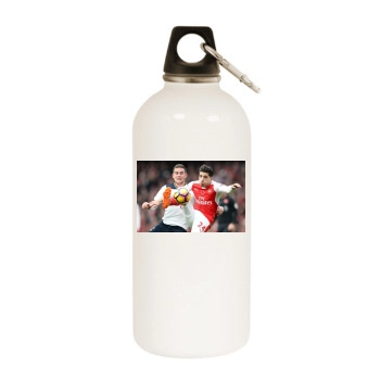 FC Arsenal White Water Bottle With Carabiner