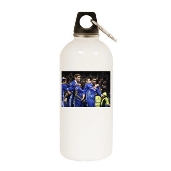 FC Chelsea White Water Bottle With Carabiner