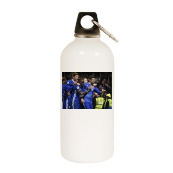 FC Chelsea White Water Bottle With Carabiner