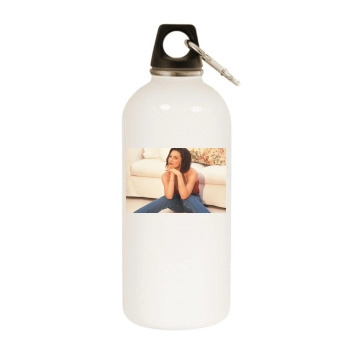 Krista Allen White Water Bottle With Carabiner