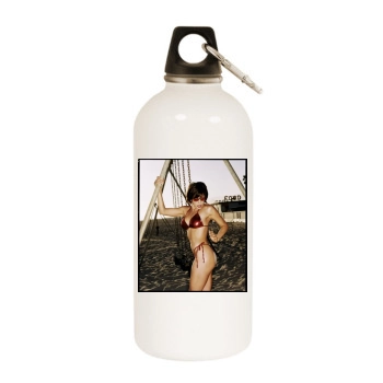 Krista Allen White Water Bottle With Carabiner