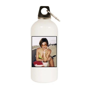 Krista Allen White Water Bottle With Carabiner