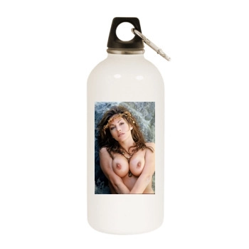 Krista Allen White Water Bottle With Carabiner