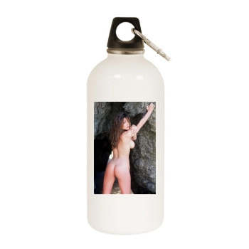 Krista Allen White Water Bottle With Carabiner