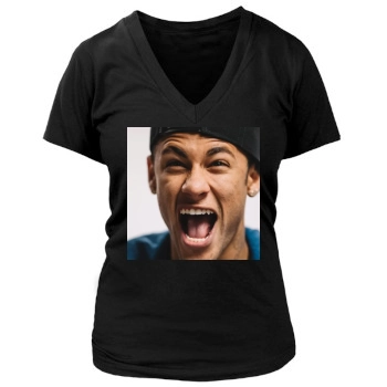 Neymar Women's Deep V-Neck TShirt