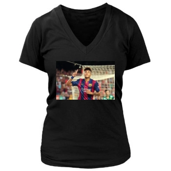 Neymar Women's Deep V-Neck TShirt