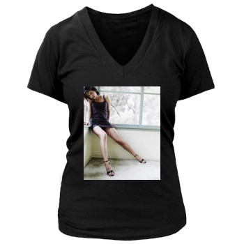 Asia Argento Women's Deep V-Neck TShirt