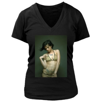 Asia Argento Women's Deep V-Neck TShirt