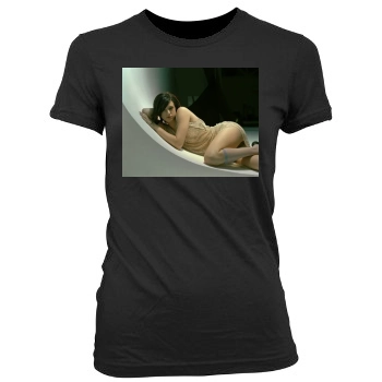 Asia Argento Women's Junior Cut Crewneck T-Shirt