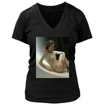 Asia Argento Women's Deep V-Neck TShirt