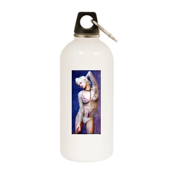 Asia Argento White Water Bottle With Carabiner