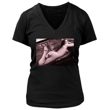 Asia Argento Women's Deep V-Neck TShirt