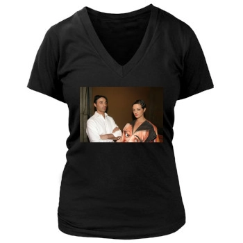 Asia Argento Women's Deep V-Neck TShirt