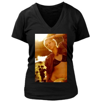 Asia Argento Women's Deep V-Neck TShirt