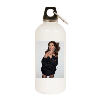 Christy Turlington White Water Bottle With Carabiner