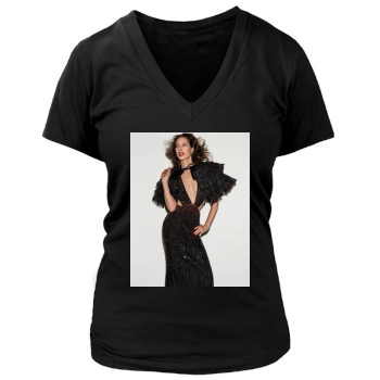 Christy Turlington Women's Deep V-Neck TShirt