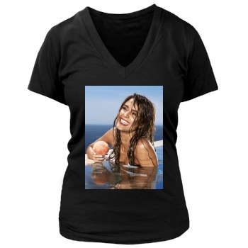 Jessica Alba Women's Deep V-Neck TShirt