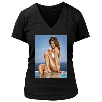 Jessica Alba Women's Deep V-Neck TShirt