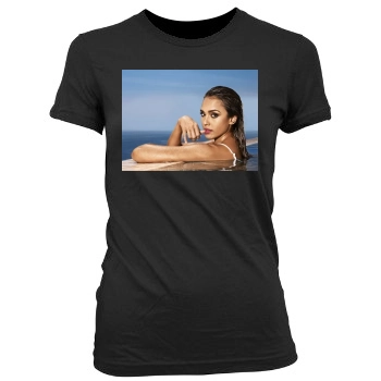 Jessica Alba Women's Junior Cut Crewneck T-Shirt