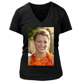 Blake Lively Women's Deep V-Neck TShirt