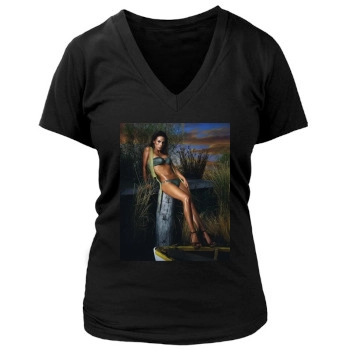 Bonnie-Jill Laflin Women's Deep V-Neck TShirt