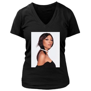 Brandy Norwood Women's Deep V-Neck TShirt