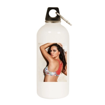 Adriana Lima White Water Bottle With Carabiner