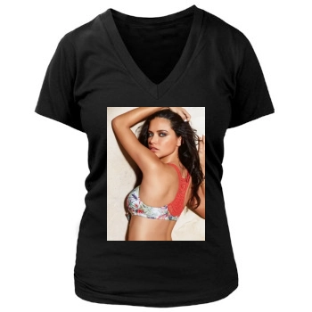 Adriana Lima Women's Deep V-Neck TShirt