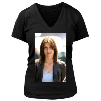 Bridget Moynahan Women's Deep V-Neck TShirt