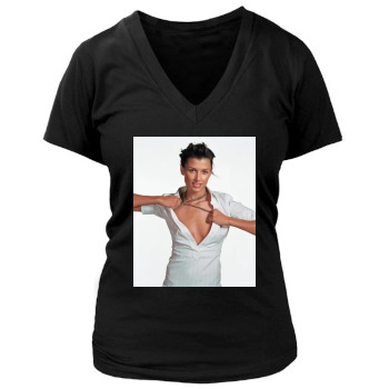 Bridget Moynahan Women's Deep V-Neck TShirt