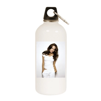 Angelina Jolie White Water Bottle With Carabiner