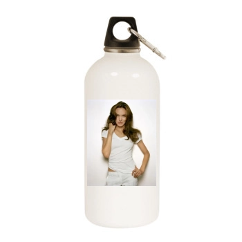 Angelina Jolie White Water Bottle With Carabiner