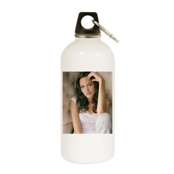 Angelina Jolie White Water Bottle With Carabiner