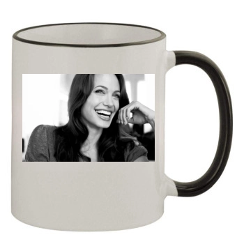 Angelina Jolie 11oz Colored Rim & Handle Mug