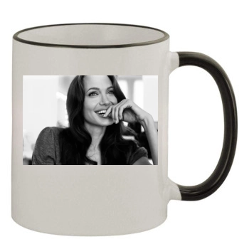 Angelina Jolie 11oz Colored Rim & Handle Mug