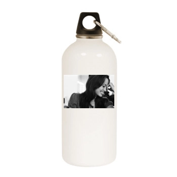 Angelina Jolie White Water Bottle With Carabiner