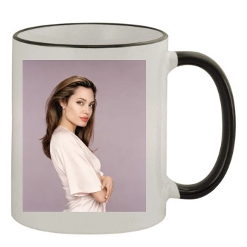 Angelina Jolie 11oz Colored Rim & Handle Mug