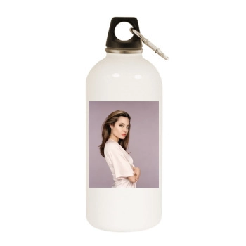 Angelina Jolie White Water Bottle With Carabiner