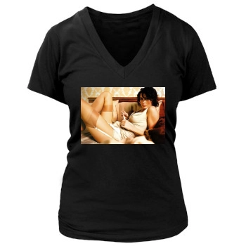 Bridget Moynahan Women's Deep V-Neck TShirt