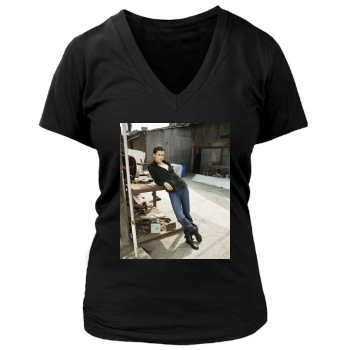 Bridget Moynahan Women's Deep V-Neck TShirt