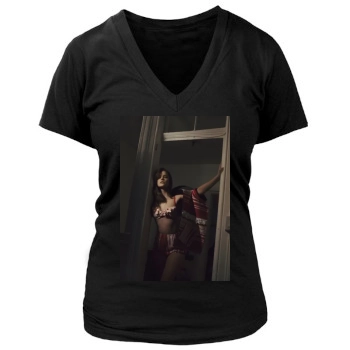 Barbara Palvin Women's Deep V-Neck TShirt