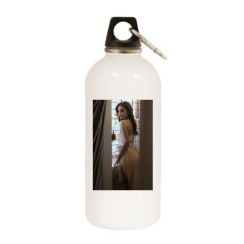 Barbara Palvin White Water Bottle With Carabiner